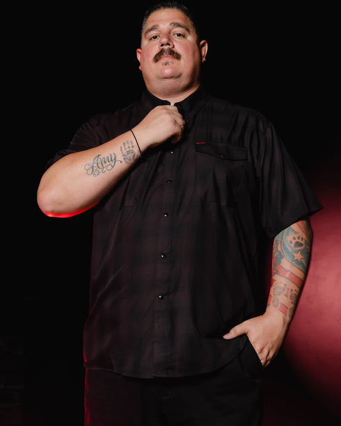 DARKNESS BAMBOO SHORT SLEEVE BUTTON UP - MENS